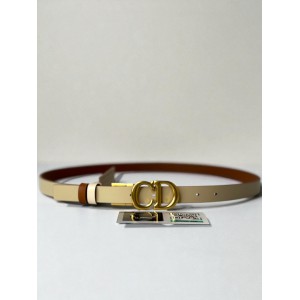 Dior Reversible saddle belt caramel-beige 2cm leather 100% Accesories