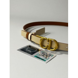 Dior Reversible saddle belt caramel-beige 2cm leather 100% Accesories