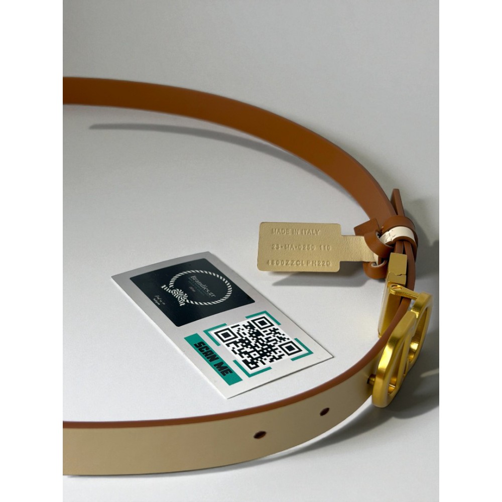 Dior Reversible saddle belt caramel-beige 2cm leather 100% Accesories