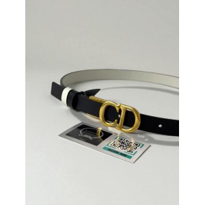 Dior Reversible saddle belt black-white 2cm leather 100% Accesories