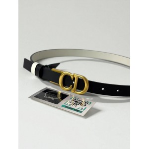 Dior Reversible saddle belt black-white 2cm leather 100% Accesories