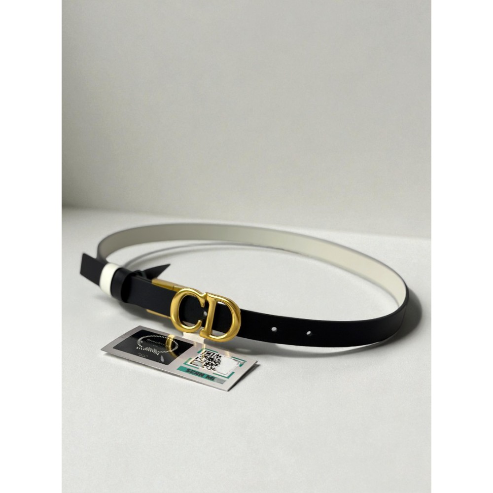 Dior Reversible saddle belt black-white 2cm leather 100% Accesories
