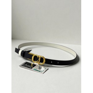 Dior Reversible saddle belt black-white 2cm leather 100% Accesories