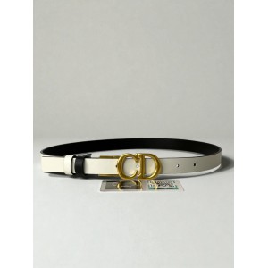 Dior Reversible saddle belt black-white 2cm leather 100% Accesories