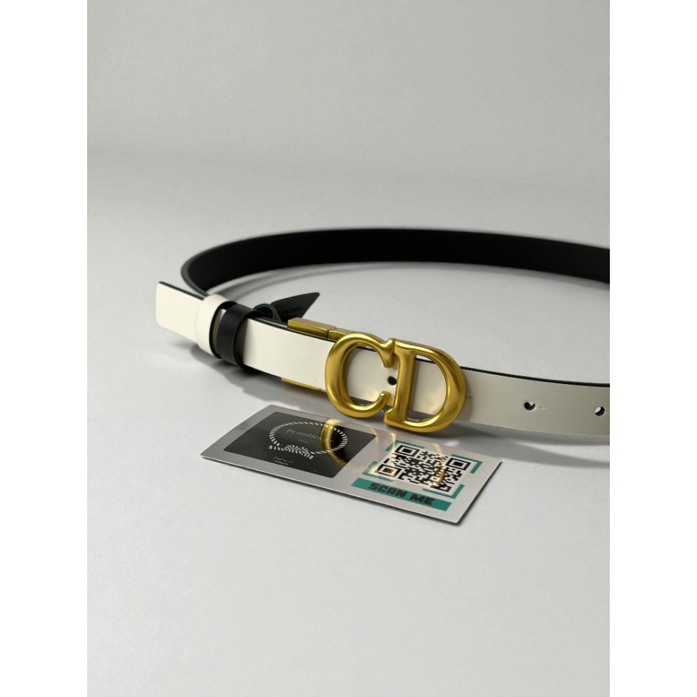 Dior Reversible saddle belt black-white 2cm leather 100% Accesories