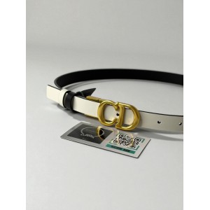 Dior Reversible saddle belt black-white 2cm leather 100% Accesories