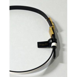 Dior Reversible saddle belt black-white 2cm leather 100% Accesories