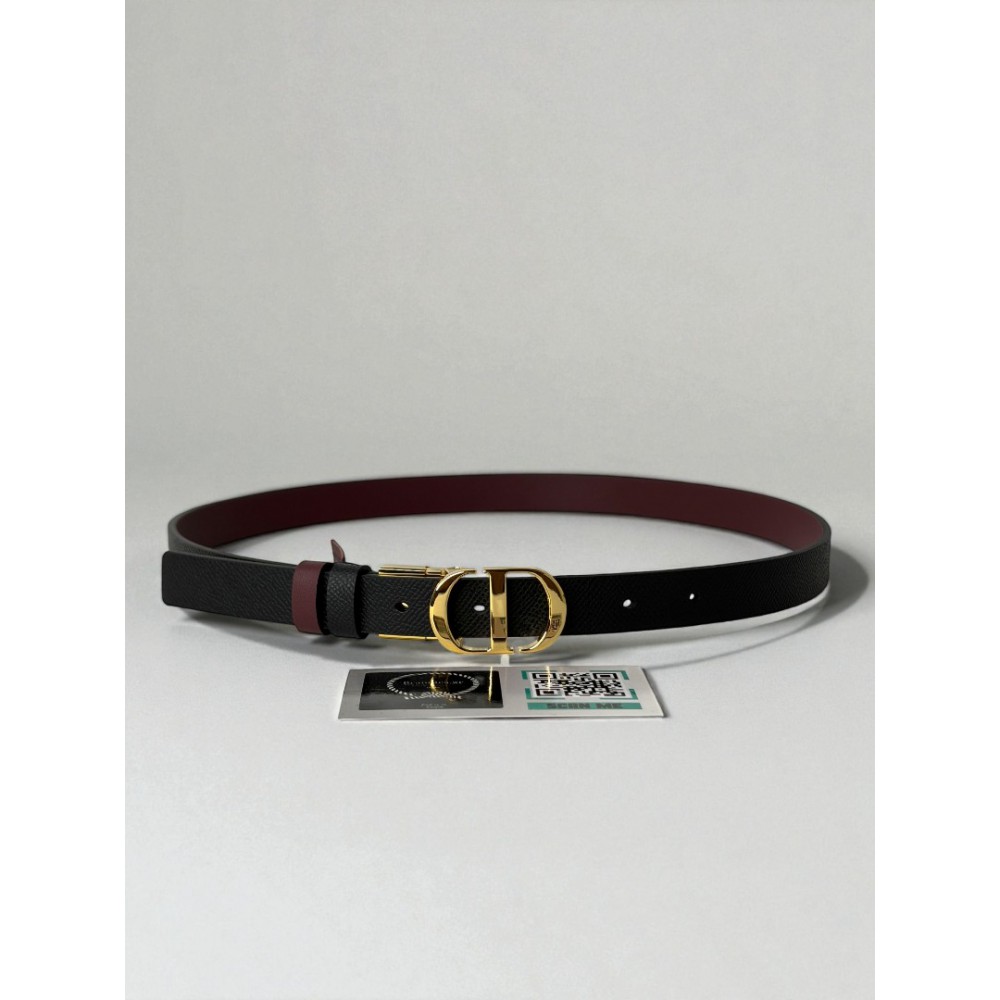 Dior 30 montaigne belt reversible burgundy-black 2cm  Accesories