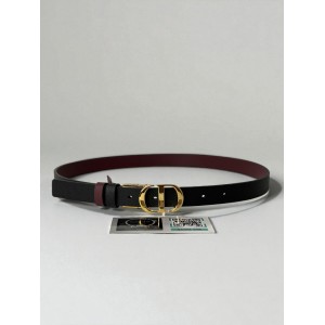Dior 30 montaigne belt reversible burgundy-black 2cm  Accesories