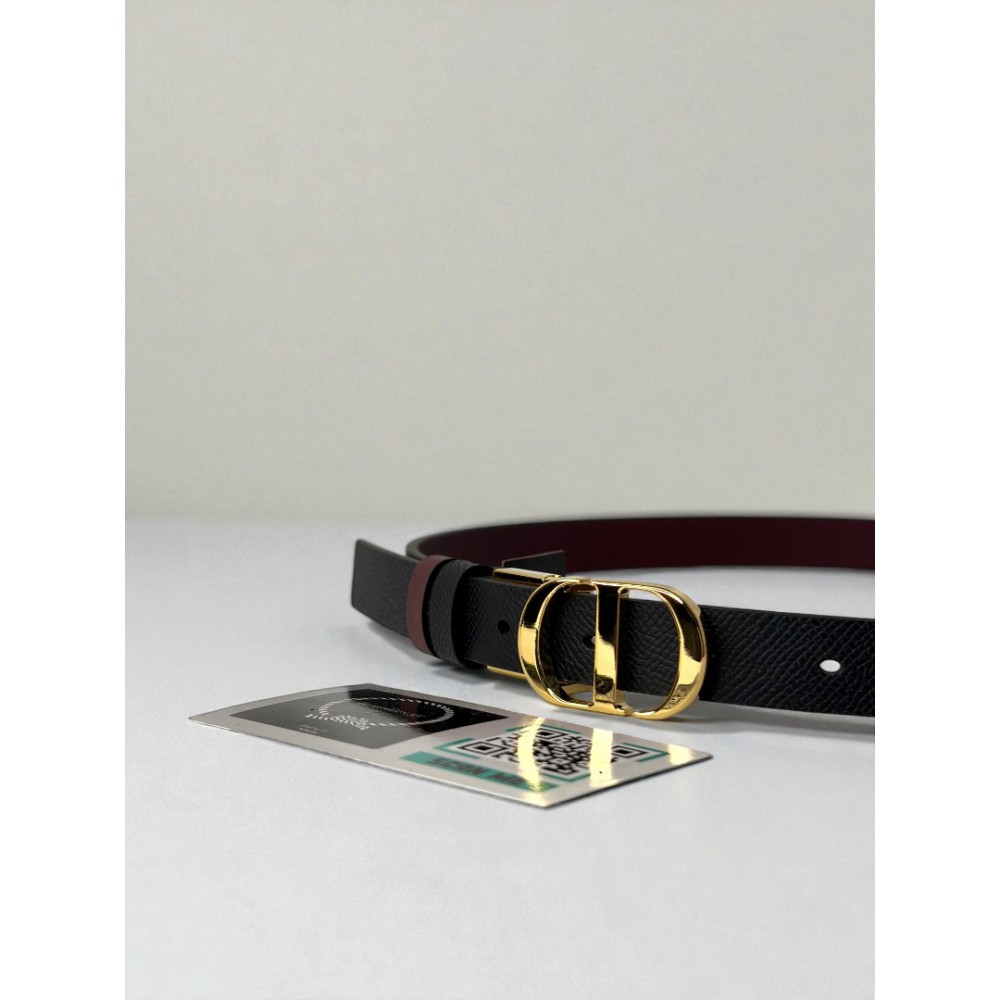 Dior 30 montaigne belt reversible burgundy-black 2cm  Accesories