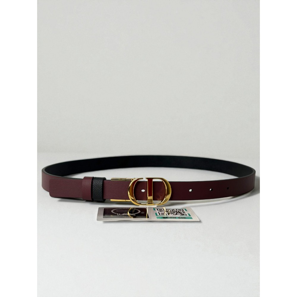 Dior 30 montaigne belt reversible burgundy-black 2cm  Accesories