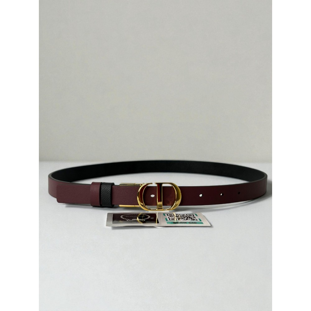 Dior 30 montaigne belt reversible burgundy-black 2cm  Accesories