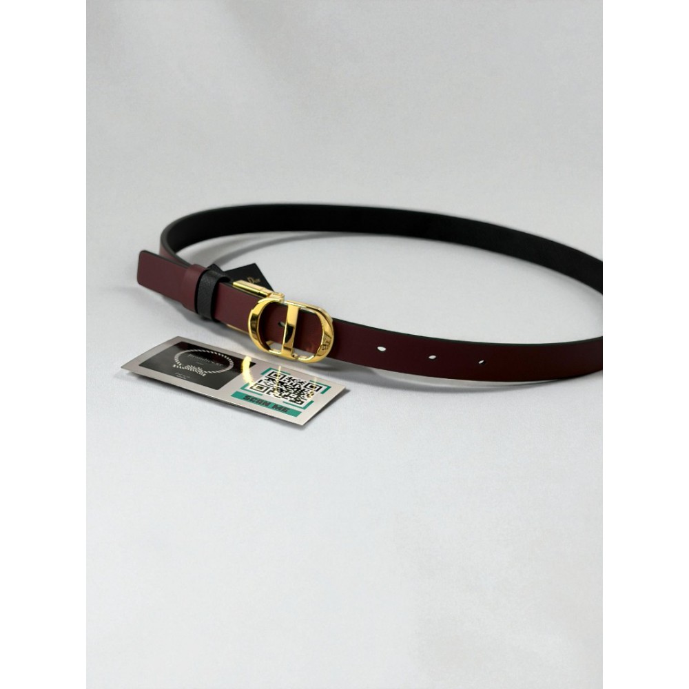 Dior 30 montaigne belt reversible burgundy-black 2cm  Accesories