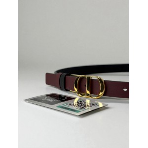 Dior 30 montaigne belt reversible burgundy-black 2cm  Accesories