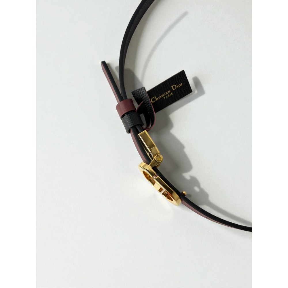 Dior 30 montaigne belt reversible burgundy-black 2cm  Accesories