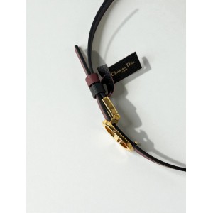 Dior 30 montaigne belt reversible burgundy-black 2cm  Accesories