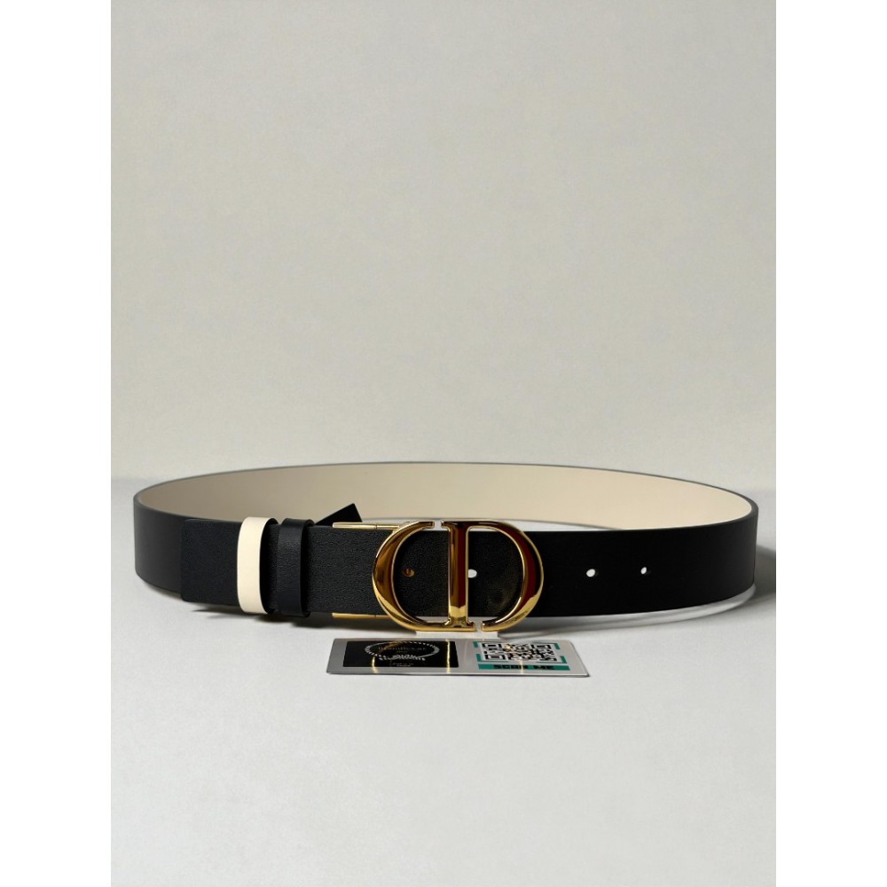 Dior 30 montaigne belt reversible black-latte 3.5cm  Accesories