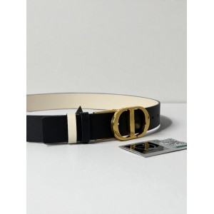Dior 30 montaigne belt reversible black-latte 3.5cm  Accesories