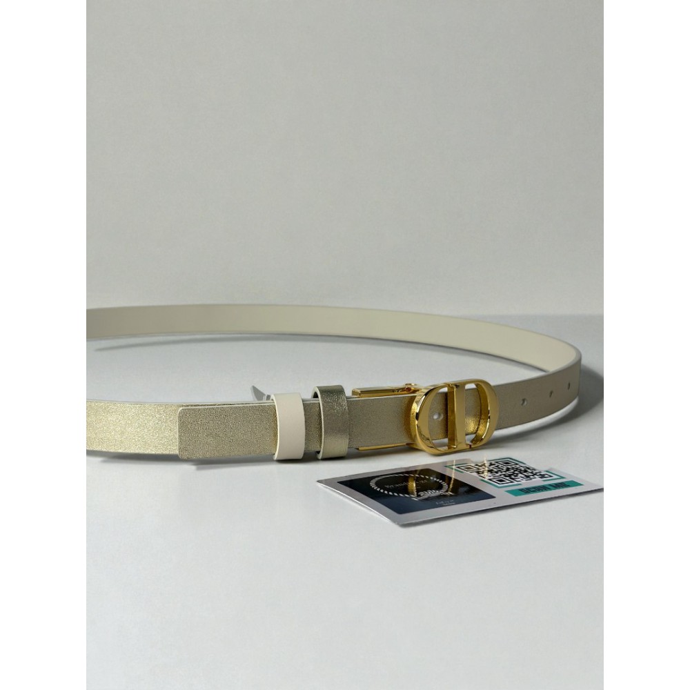 Dior 30 montaigne belt reversible gold-latte 2cm  Accesories