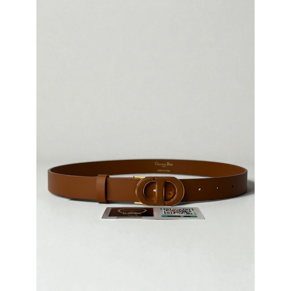 Dior 30 montaigne belt calfskin 2.5cm brown 