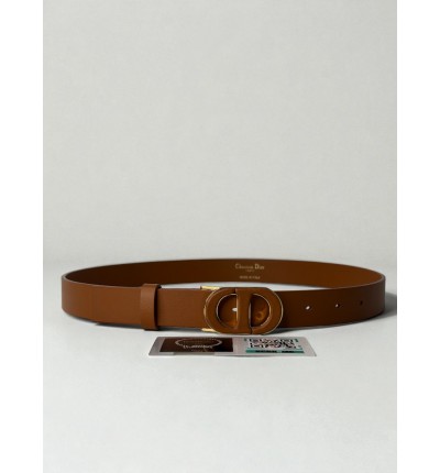 Dior 30 montaigne belt calfskin 2.5cm brown