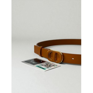 Dior 30 montaigne belt calfskin 2.5cm brown 