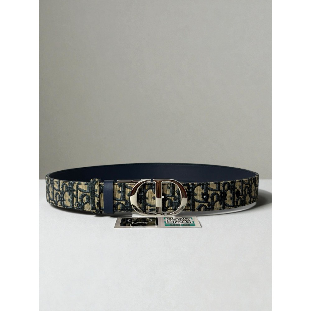 Dior 30 montaigne belt reversible oblique-navy blue 3.5cm  Accesories