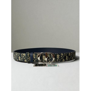 Dior 30 montaigne belt reversible oblique-navy blue 3.5cm  Accesories