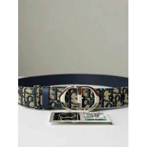 Dior 30 montaigne belt reversible oblique-navy blue 3.5cm  Accesories