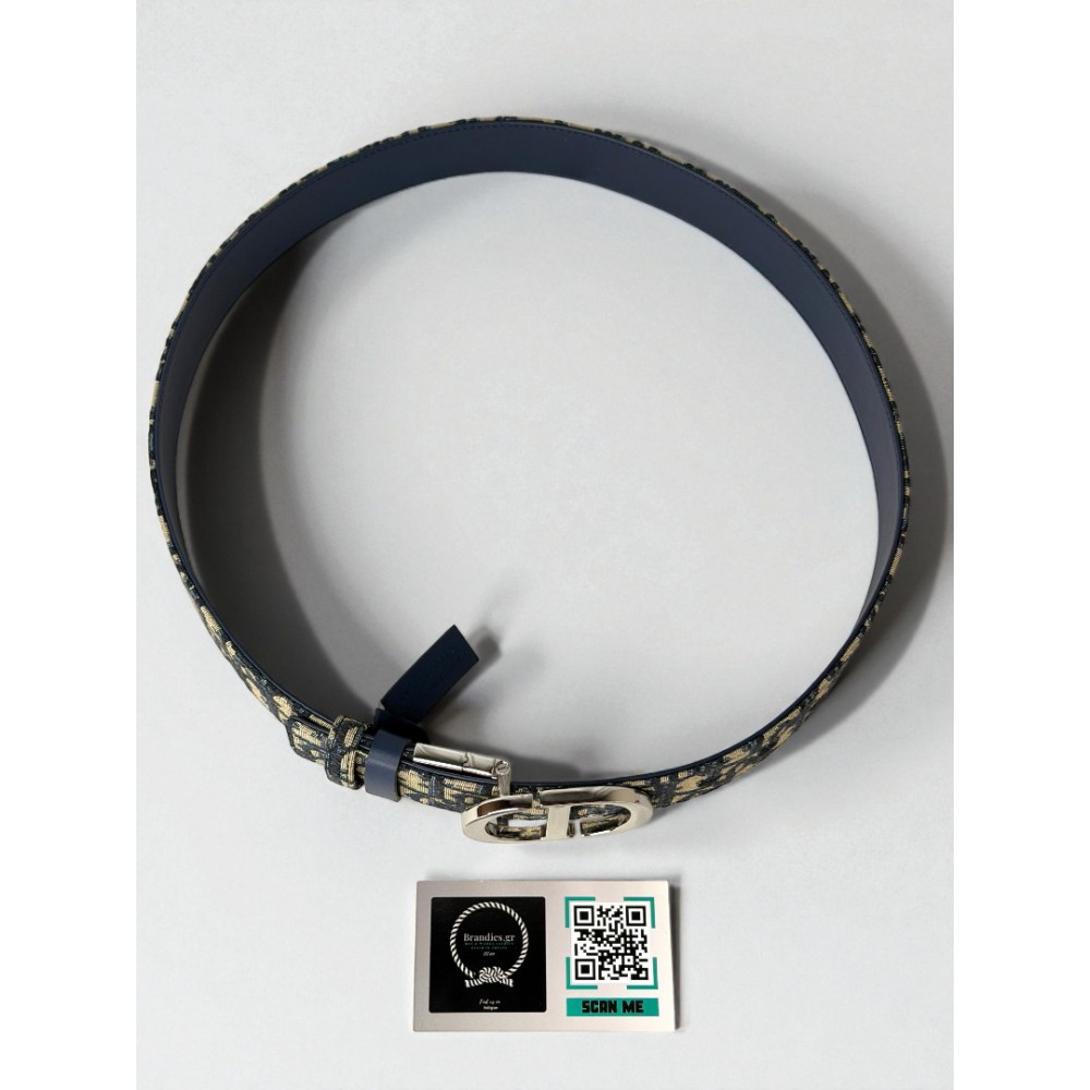 Dior 30 montaigne belt reversible oblique-navy blue 3.5cm  Accesories