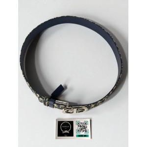 Dior 30 montaigne belt reversible oblique-navy blue 3.5cm  Accesories