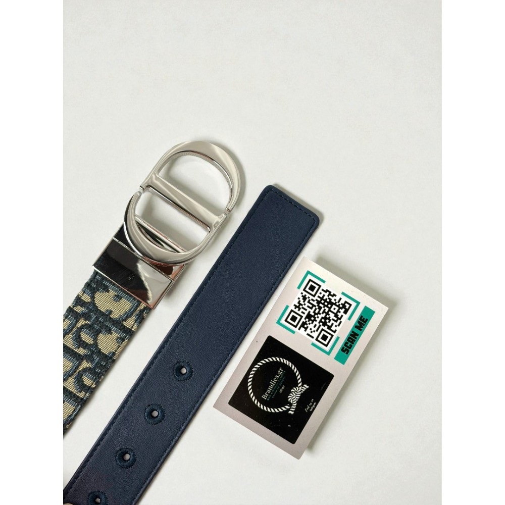 Dior 30 montaigne belt reversible oblique-navy blue 3.5cm  Accesories