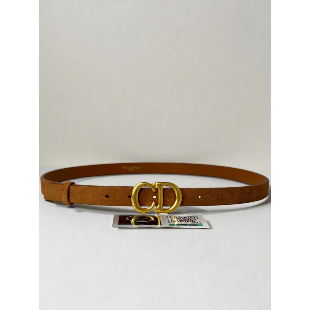 Dior Saddle belt suede brown 2cm Accesories