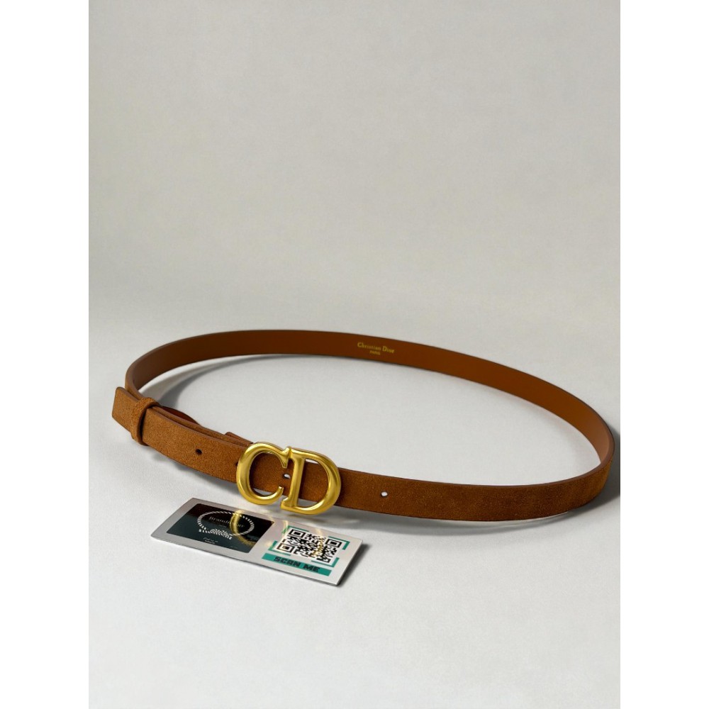 Dior Saddle belt suede brown 2cm Accesories