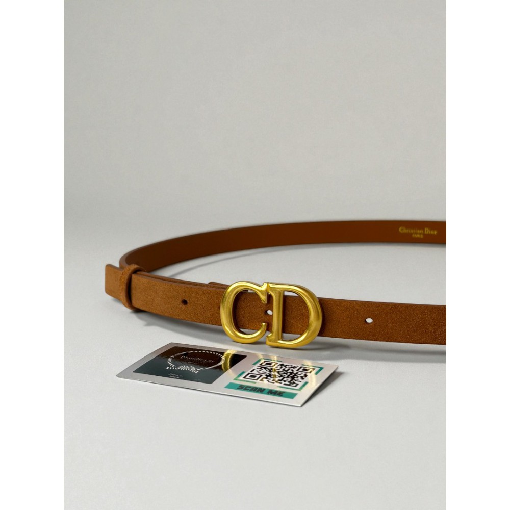 Dior Saddle belt suede brown 2cm Accesories