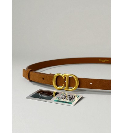 Dior Saddle belt suede brown 2cm