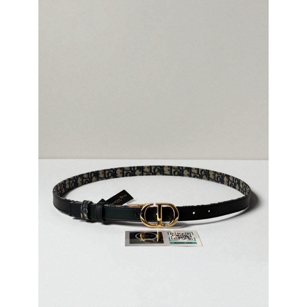 Dior 30 montaigne belt reversible oblique-navy 2cm  Accesories