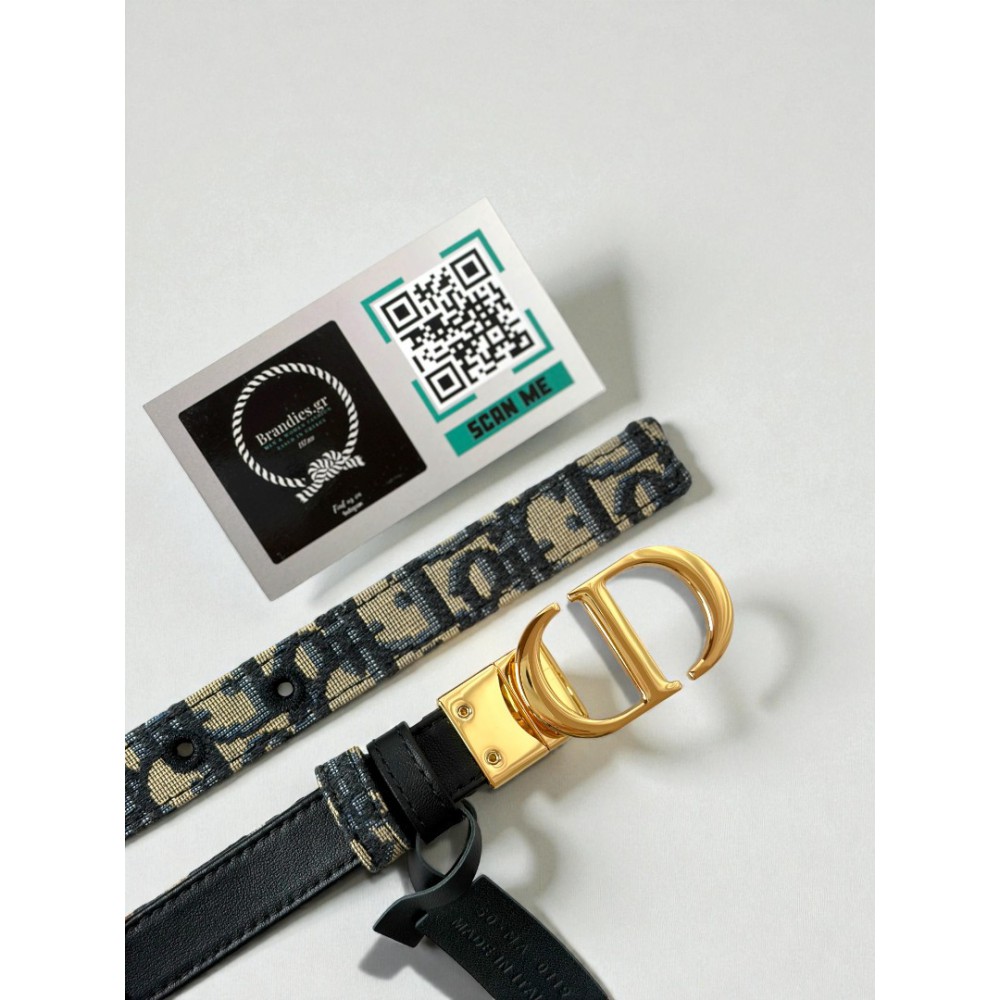 Dior 30 montaigne belt reversible oblique-navy 2cm  Accesories