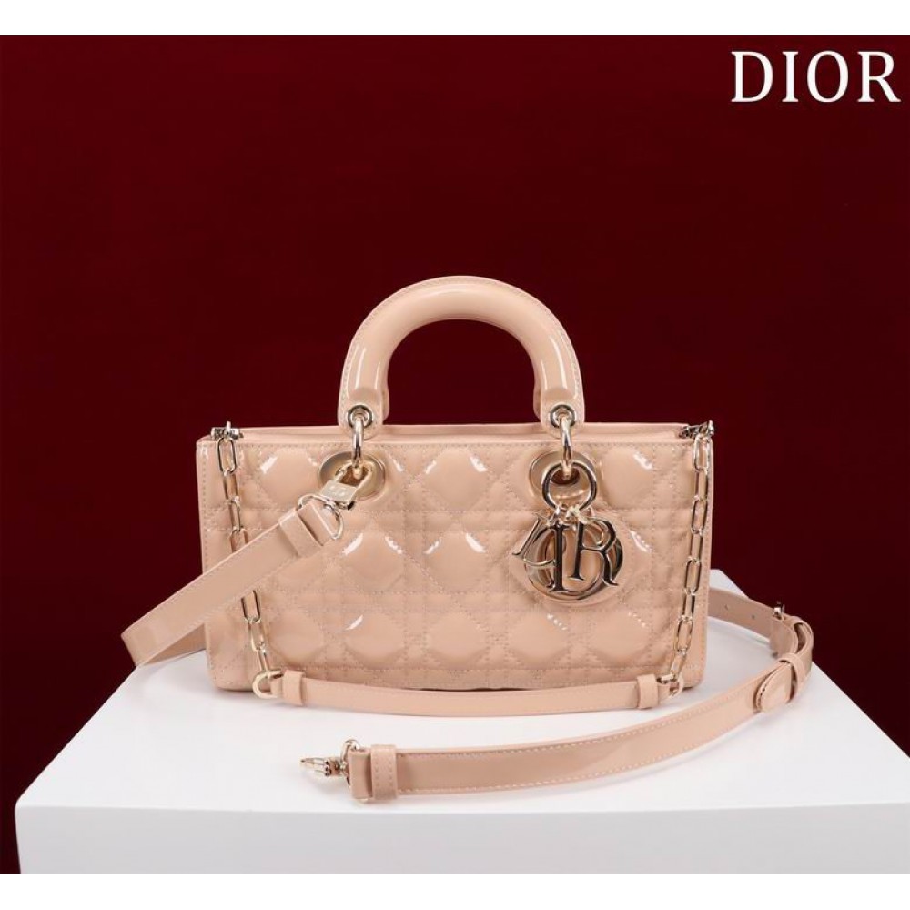 Dior Lady Medium D-Joy Bag patent Lambskin 26 x 13.5 x 5 cm