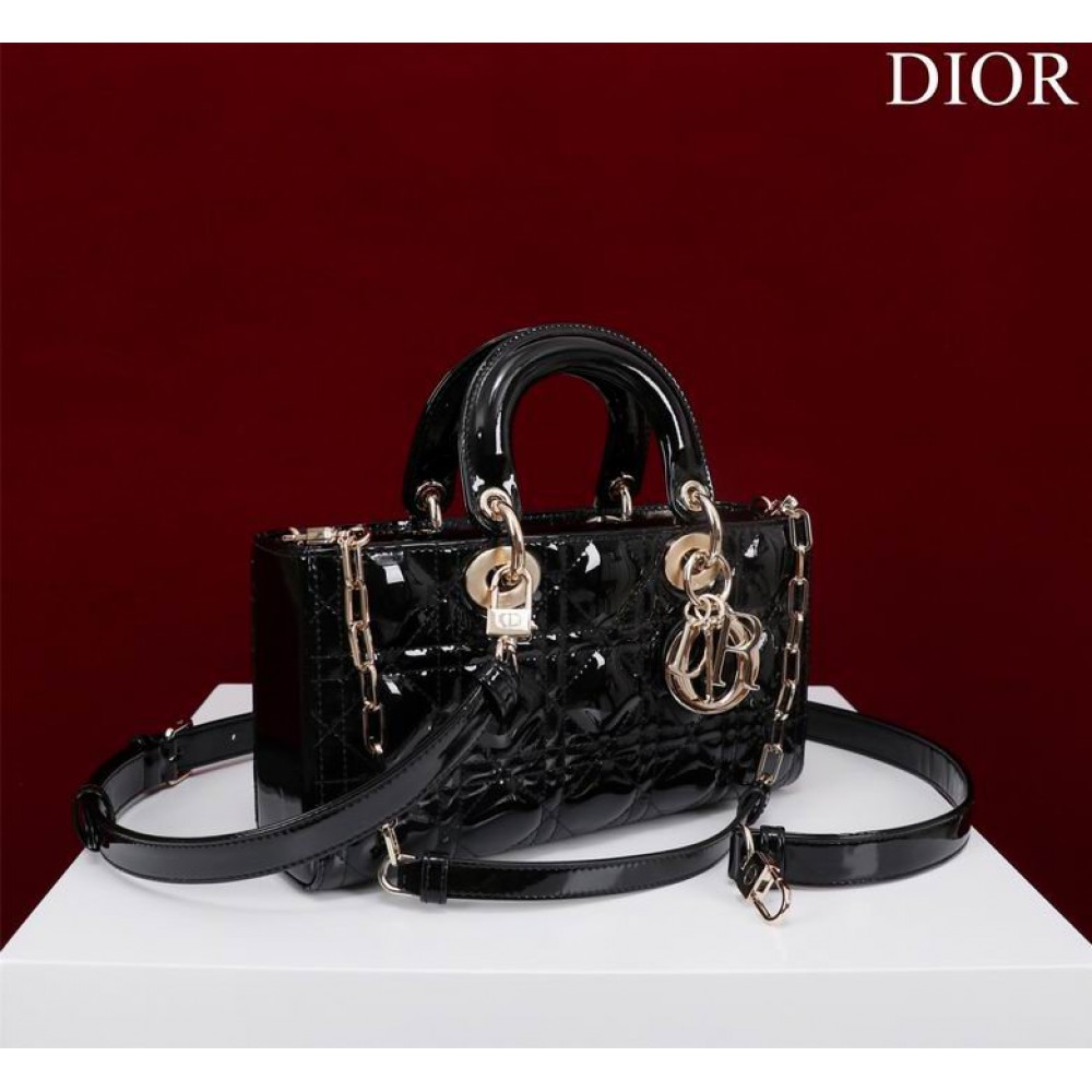 Dior Small Lady D-Joy Bag patent Lambskin 22 x 12 x 6 cm