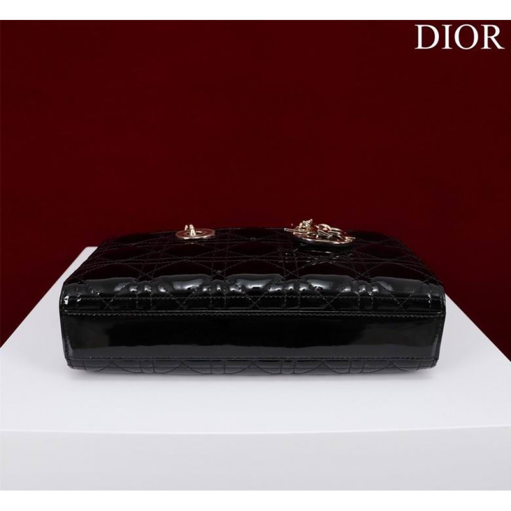 Dior Small Lady D-Joy Bag patent Lambskin 22 x 12 x 6 cm