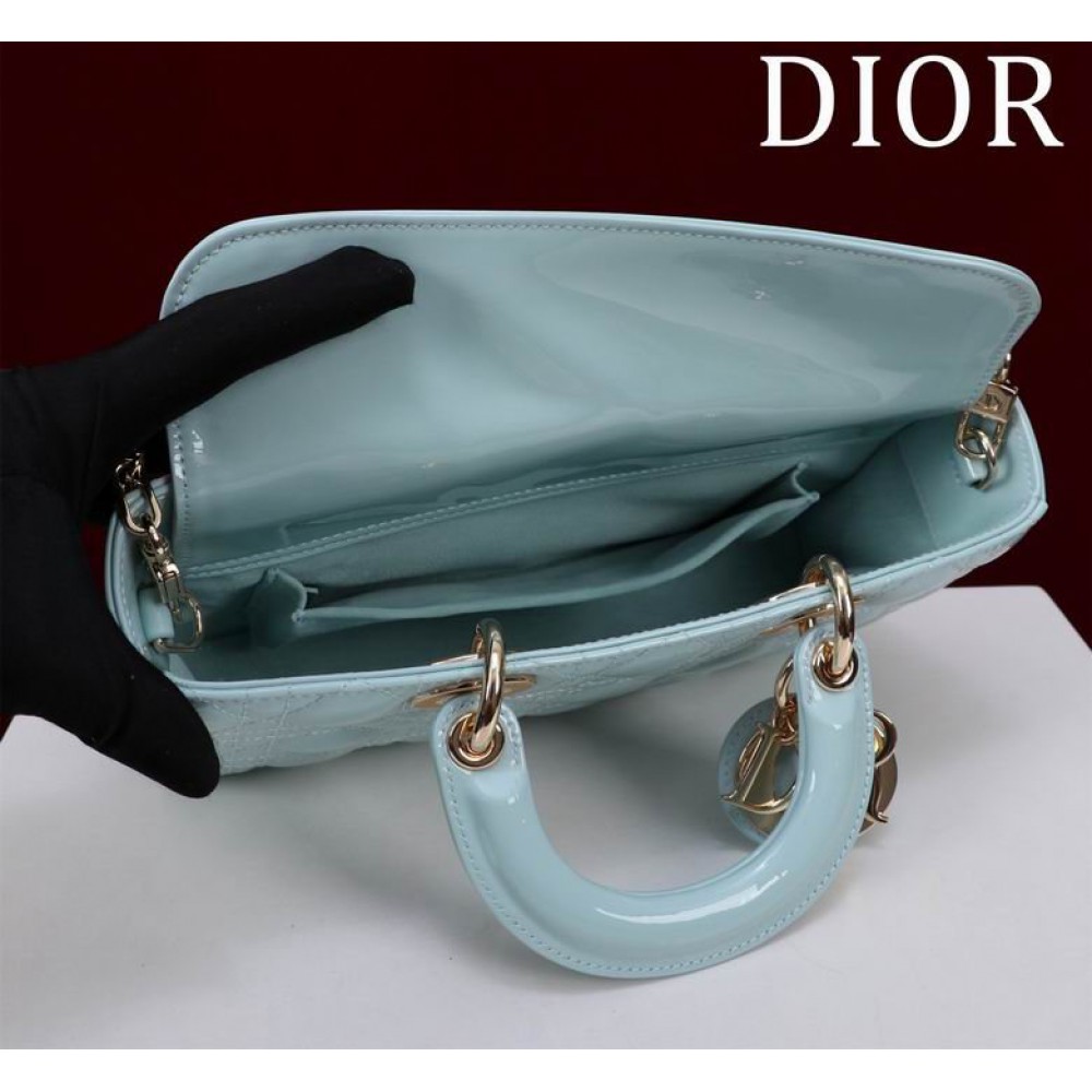 Dior Lady Medium D-Joy Bag patent Lambskin 26 x 13.5 x 5 cm