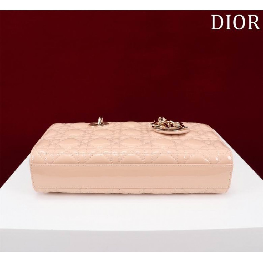 Dior Lady Medium D-Joy Bag patent Lambskin 26 x 13.5 x 5 cm