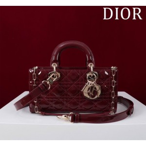 Dior Lady Medium D-Joy Bag patent Lambskin 26 x 13.5 x 5 cm
