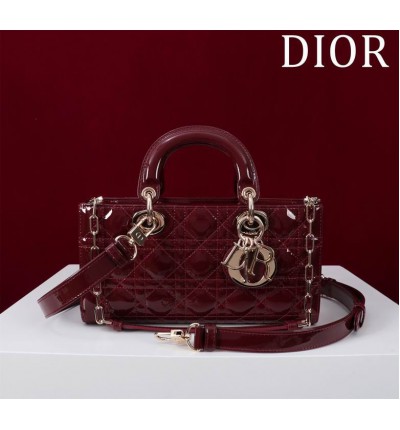 Dior Lady Medium D-Joy Bag patent Lambskin 26 x 13.5 x 5 cm