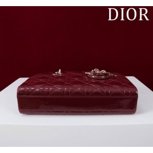 Dior Lady Medium D-Joy Bag patent Lambskin 26 x 13.5 x 5 cm