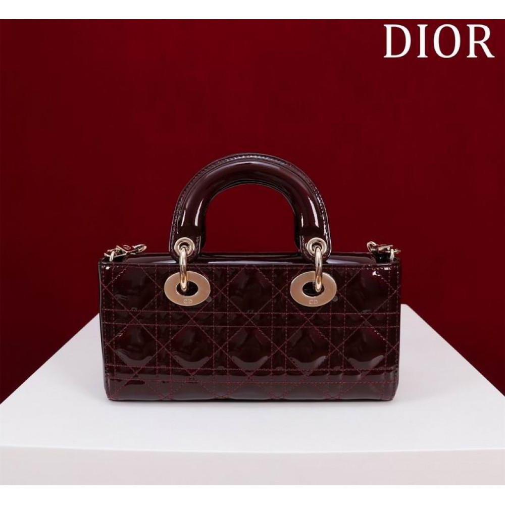Dior Small Lady D-Joy Bag patent Lambskin 22 x 12 x 6 cm