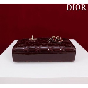 Dior Small Lady D-Joy Bag patent Lambskin 22 x 12 x 6 cm