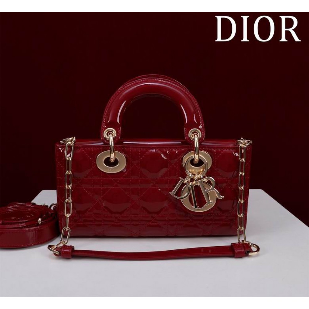Dior Small Lady D-Joy Bag patent Lambskin 22 x 12 x 6 cm