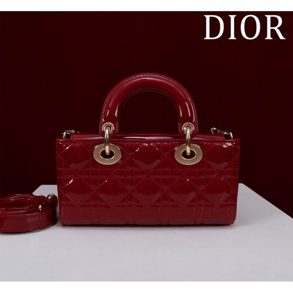 Dior Small Lady D-Joy Bag patent Lambskin 22 x 12 x 6 cm
